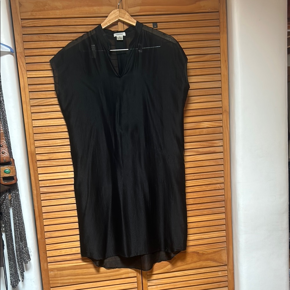 Barneys New York Silk Sheer Black Women's Tunic Beach Pool Cover Up